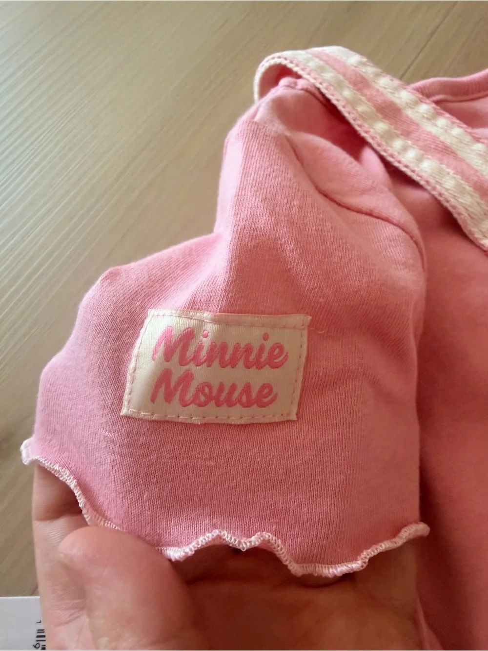Disney Pink and White Striped Minnie Overalls with Pink Tee